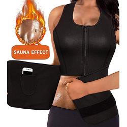 SlimmKISS Neoprene Sweat Vest for Women, Slimming Body Shaper with Adjustable Waist Trimmer Belt, Weight Loss