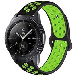 Compatible with Samsung Galaxy Watch Active 40mm/Galaxy Watch 42mm Bands Sets, 20mm Breathable Silicone Strap Sports Replacement Wristband for Galaxy Watch Active 40mm (Black/Green)