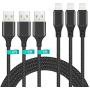 iPhone Charger, Sundix Lightning Cable 3Pack 6ft iPhone Charger Cable Cord Extra Long Nylon Braided Replacement for iPhone XR XS XSMax X 8 8Plus 7 7Plus 6S 6Splus 6 Plus, iPad, iPod-Black