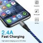 iPhone Charger, iCrius Apple MFi Certified 6FT Lightning Cable Led Light Up USB Fast Charging Cord Compatible with iPhone SE/ 11/Pro/Max/X/XS/XR/XS Max/8/Plus/7/7 Plus/6/6S/6 Plus, iPod Touch (Blue)
