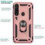CasemartUSA Phone Case for [Motorola Moto G Power (XT2041)], [Ring Series][Rose Gold] Full Rotating Metal Ring Cover with Kickstand (Tracfone, Straight Talk, Simple Mobile, Consumer Cellular)