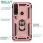 CasemartUSA Phone Case for [Motorola Moto G Power (XT2041)], [Ring Series][Rose Gold] Full Rotating Metal Ring Cover with Kickstand (Tracfone, Straight Talk, Simple Mobile, Consumer Cellular)