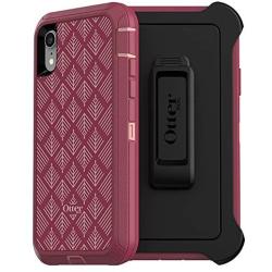 OtterBox DEFENDER SERIES SCREENLESS EDITION Case for iPhone Xr - Retail Packaging - HAPPA (SILVER PINK/RED PLUM/HAPPA GRAPHIC)