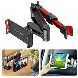 Car Headrest Mount, Tablet Headrest Holder, Car Backseat Seat Mount Holder Universal 360° Rotating Adjustable for All 6"-10.5" Tablet iPad iPad Air iPad Mini,Samsung Galaxy,Cell Phones 4.5"-8" (Red)