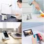 Listar Cell Phone Stand for Desk Foldable, Desk Phone Holder Stand for Office Kitchen Travel, Mobile Phone Stand for iPhone Stand Phone Dock Cradle Compatible with iPad Switch, All Smartphone (White)