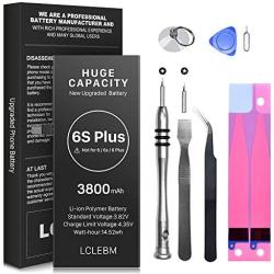 [3800mAh] Battery for for iPhone 6S Plus, Upgraded New 0 Cycle Higher Capacity Battery Replacement for iPhone 6S Plus with Complete Repair Tools Kits LCLEBM