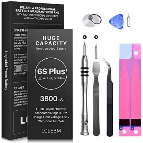 [3800mAh] Battery for for iPhone 6S Plus, Upgraded New 0 Cycle Higher Capacity Battery Replacement for iPhone 6S Plus with Complete Repair Tools Kits LCLEBM