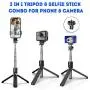 SYOSIN Bluetooth Selfie Stick Tripod, Extendable Aluminum Tripod Stand with Wireless Remote 360° Rotation Selfie Stick for iPhone 11/11 Pro Max/XS Max/XS/XR/X/8/7 Android Phone and Sports Camera GoPro SYOSIN Bluetooth Selfie Stick Tripod, Extendable Aluminum Tripod Stand with Wireless Remote 360° Rotation Selfie Stick for iPhone 11/11 Pro Max/XS Max/XS/XR/X/8/7 Android Phone and Sports Camera GoPro