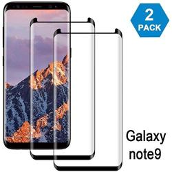 Galaxy Note 9 Screen Protector, [2 Pack] 9H Tempered Glass, HD Clear, 3D Curved Case Friendly,Bubble-Free for Samsung Note 9 Glass Screen Protector