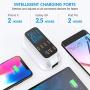 Multiple USB Charger, 8-Port Desktop Charging Station Hub with Quick Charge 3.0 USB Port, Type C Port and LCD Display, Compatible with iOS & Android Devices (iPhone, iPad, Huawei, Samsung Galaxy)