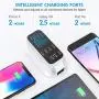 Multiple USB Charger, 8-Port Desktop Charging Station Hub with Quick Charge 3.0 USB Port, Type C Port and LCD Display, Compatible with iOS & Android Devices (iPhone, iPad, Huawei, Samsung Galaxy)