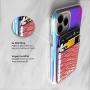 Cell Phone Wallet Stick on Credit Card Holder for Back of Phone - Cards Sleeve Pocket, Adhesive Sticker Compatible with iPhone, Most Cases - Iridescent Snakeskin