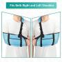 Kids Arm Sling, Lightweight Shoulder Sling Immobilizer with Breathable Mesh, Adjustable Arm Support Strap with Storage Space for Stabilise Arm, Injury Recovery and Shoulder Dislocations, One Size（Sky Blue）