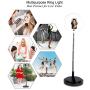 11.5" Selfie Ring Light with Stand and Phone Holder,Foldable Makeup Light 22" - 66” Stretchable Portable Selfie Desk Fill Light for Indoor Outdoor Live Stream/Makeup/YouTube/Tiktok/Vlogging,White