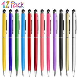 innhom Stylus Pens Stylus Pen for Touch Screens iPad iPhone Tablets Samsung Kindle and Black Ink Ballpoint Pens-2 in 1 Stylists Pens 12 Pack