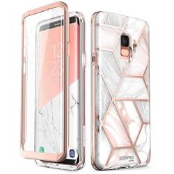 i-Blason Cosmo Series Designed for Galaxy S9 Case, Full-Body Bumper Protective Case with Built-in Screen Protector (Marble) - Compatible with Galaxy S9 (2018 Release) only