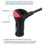 Te-Rich 3-Socket Cigarette Lighter Power Adapter DC Outlet Splitter 6.8A 4 Port USB Car Charger for Cell Phones, Dash Cam, GPS and More (Red)