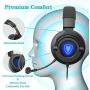 NUBWO N9PRO Gaming Headset, for PS4, Xbox One, Switch, Mac, PC, Computer, LED Light, with Detachable Microphone, with Surround Sound Quality 3.5mm Volume Control, Black