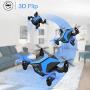 Drone for Kids - Attop Drones with Camera for Kids, AR Game Mode RC Mini Drone w/App Gravity/Voice Control/Trajectory Flight/Altitude Hold 360°Flip Kids Drone Foldable & Portable-Blue