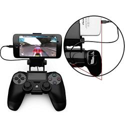 Ortz® PS4 Smart Clip Holder for PlayStation 4 Dualshock Controller - Best Clamp Bracket for Android Mobile Phones, Galaxy S3 S4 S5 S6 Note 2 3 4 & iPhone 4 4s 5 5s 6