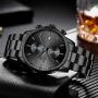 GOLDEN HOUR Mens Watches with Black/Silver Stainless Steel and Metal Casual Waterproof Chronograph Quartz Watch, Auto Date in Colorful Hands