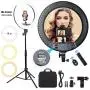 Ring Light 18 inch 55W Dimmable LED Ringlight with Tripod Stand and Phone Holder, Remote Control Bi-Color 3000K-6500K Circle Lighting for Vlog, Makeup, YouTube, Camera, Photo, Video, Selfie, Beauty