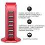 6-Port USB Wall Charger Desktop Charging Station Quick Charge 2.1,Compatible with Tablets Smartphones and More(Coral red) 6-Port USB Wall Charger Desktop Charging Station Quick Charge 2.1,Compatible with Tablets Smartphones and More(Coral red)