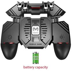 Wired Gamepad for Helper Mobile Phone Multi-Function Gamepade Radiator Handle Water-Cooled Fan Six Fingers PUGB Handle Power Bank-4000mAh-,