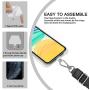 SS Phone Lanyard, Cell Phone Lanyard Key Chain Holder Adjustable Nylon Phone Wrist Strap Compatible with iPhone Samsung Any Smartphones-Black