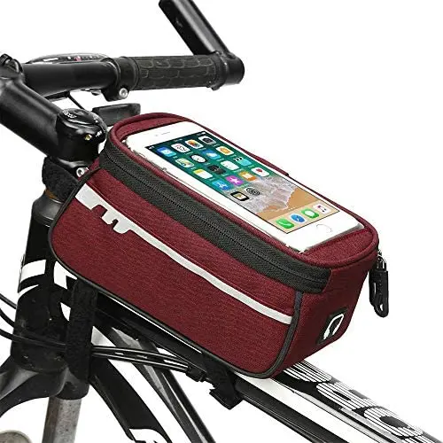 QIANMA Bicycle Bags 6 Inch Phone Holder Bike Bicycle Front Tube Bag Cycling Accessories Frame Waterproof Front Bags Cell Mobile Phone Case QIANMA Bicycle Bags 6 Inch Phone Holder Bike Bicycle Front Tube Bag Cycling Accessories Frame Waterproof Front Bags Cell Mobile Phone Case