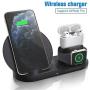 Wireless Charger for AirPods Pro, Coobetter 3 in 1 Wireless Charging Station,Wireless Charging Stand Watch Charger Compatible with iPhone 11/11 pro /11 Pro Max/Xs/XS Max/XR/X / 8 /8P (Black)