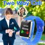 [SIM Card Include] Smart Watch for Kids - Kids Smart Watch Phone for Boys Girls with Phone Call Camera Games Music Alarm Clock Calendar Kids Smartwatch Electronic Wrist Watch for Birthday Gift (Blue)