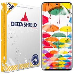 DeltaShield Screen Protector for Samsung Galaxy S20 (6.2 inch)(3-Pack)(Case Friendly Version) BodyArmor Anti-Bubble Military-Grade Clear TPU Film