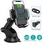CHOETECH Wireless Car Charger, 10W Max Qi Wireless Fast Charger Car Mount USB-C Phone Holder with 36W Dual Car Charger Compatible iPhone SE, iPhone 11/Pro/Max/XS/Max, Galaxy S20/S20+/Note 10/S10