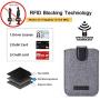 BIAJIYA Card Holder for Back of Phone RFID 5 Pull Credit Card Cash Cell Wallet Pocket Canva Leather Case for iPhone/Android/Samsung/Smartphones (Black)