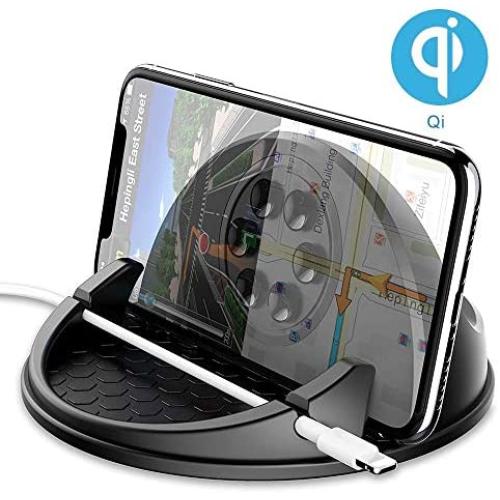 Wireless Car Charger Mount for Dashboard, Qi-Certified Car Wireless Charging Compatible with iPhone 11/11 Pro/11 Pro Max/Xs Max/Xs/X/XR, Samsung S10+/S10/S9 Plus/S8
