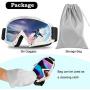 Tsuinz Ski Goggles, Snowboard Goggles 100% UV Protection Windproof Scratch Resistant Ski Goggles for Skiing, Snowboarding, Motorcycling, Winter Outdoor (Men/Women)