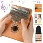 Kalimba - 17 Keys Thumb Piano, Perfect Christmas Gift for Kids and Adult Ancient African Mbira Finger Piano Made with Solid Mahogany Wood Including Study Instruction, Tune Hammer and Carrying Bag