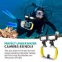 Movo Diving Rig Bundle with 2 Waterproof LED Lights - Compatible with GoPro HERO3, HERO4, HERO5, HERO6, HERO7, HERO8, Max, Session, and Waterproof Action Cam - Scuba Accessories for Underwater Camera