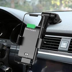 Wireless Car Charger Automatic Clamping MANKIW 10W Qi Fast Charging Car Charger Mount Compatible with iPhone 11/11pro/11pro MAX/Xs MAX/XS/XR/X/8/8p, Samsung S10/S10+/S9/S9+/S8/S8+