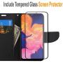 STARSHOP- LG Aristo 5 Phone Case, Phoenix 5 / Tribute Monarch / K8X / Risio 4 / Fortune 3 Case, Included [Tempered Glass Screen Protector], Premium Leather Wallet Pocket Credit Card Slots - Black