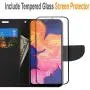 STARSHOP- LG Aristo 5 Phone Case, Phoenix 5 / Tribute Monarch / K8X / Risio 4 / Fortune 3 Case, Included [Tempered Glass Screen Protector], Premium Leather Wallet Pocket Credit Card Slots - Black