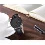 SONGDU Mens Ultra-Thin Quartz Analog Date Wrist Watch with Black Leather Strap