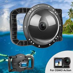 D&F Underwater Dome for DJI OSMO Action Camera, Dual Handheld Tray Dome Port Housing Case Up to 45m/147ft Waterproof Diving Photography Accessories