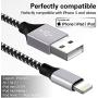 WUYA iPhone Charger, MFi Certified Lightning Cable 5 Pack (3/3/6/6/10FT) Nylon Woven with Metal Connector Compatible iPhone Xs Max/ X/8/7/Plus/6S/6/SE/5S iPad - Black&White