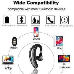 Bluetooth Headset COMEXION V5.0 Bluetooth Earpiece with Mic and Mute Key Wireless Noise Reduction Business Earphone for Driving/Meeting/Listening