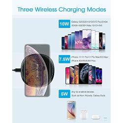 Fast Wireless Charger, NANAMI 7.5W Charging Pad Compatible iPhone SE/11/11 Pro/11 Pro Max/XS Max/XS/XR/X/8 Plus,10W Qi Charger for Samsung S20 S10 S9 S8 S7 Note 10+/9/8 & New Airpods-Ultra Slim Design