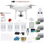 DJI Phantom 4 PRO Quadcopter Drone with 1-inch 20MP 4K Camera KIT + 4 Total DJI Batteries + 3 64GB Micro SDXC Cards + Card Reader 3.0 + Snap on Prop Guards + Range Extender + Charging Hub