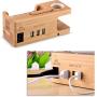 USB Charging Stand - Tendak Phone Stand with 3 USB Port Bamboo Wood Charging Dock Station for 38mm and 42mm Apple Watch & iPhone 6 6 Plus 5S 5 7 7 Plus and Other Smartphone
