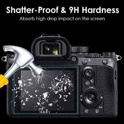 Screen Protector Compatible with Sony Alpha a7RIII a7RIV A7R3 A9 A7RII A7SII A77II RX100 Camera, QIBOX Tempered Glass Screen Guard Full Coverage Edge to Edge[3 Pack]